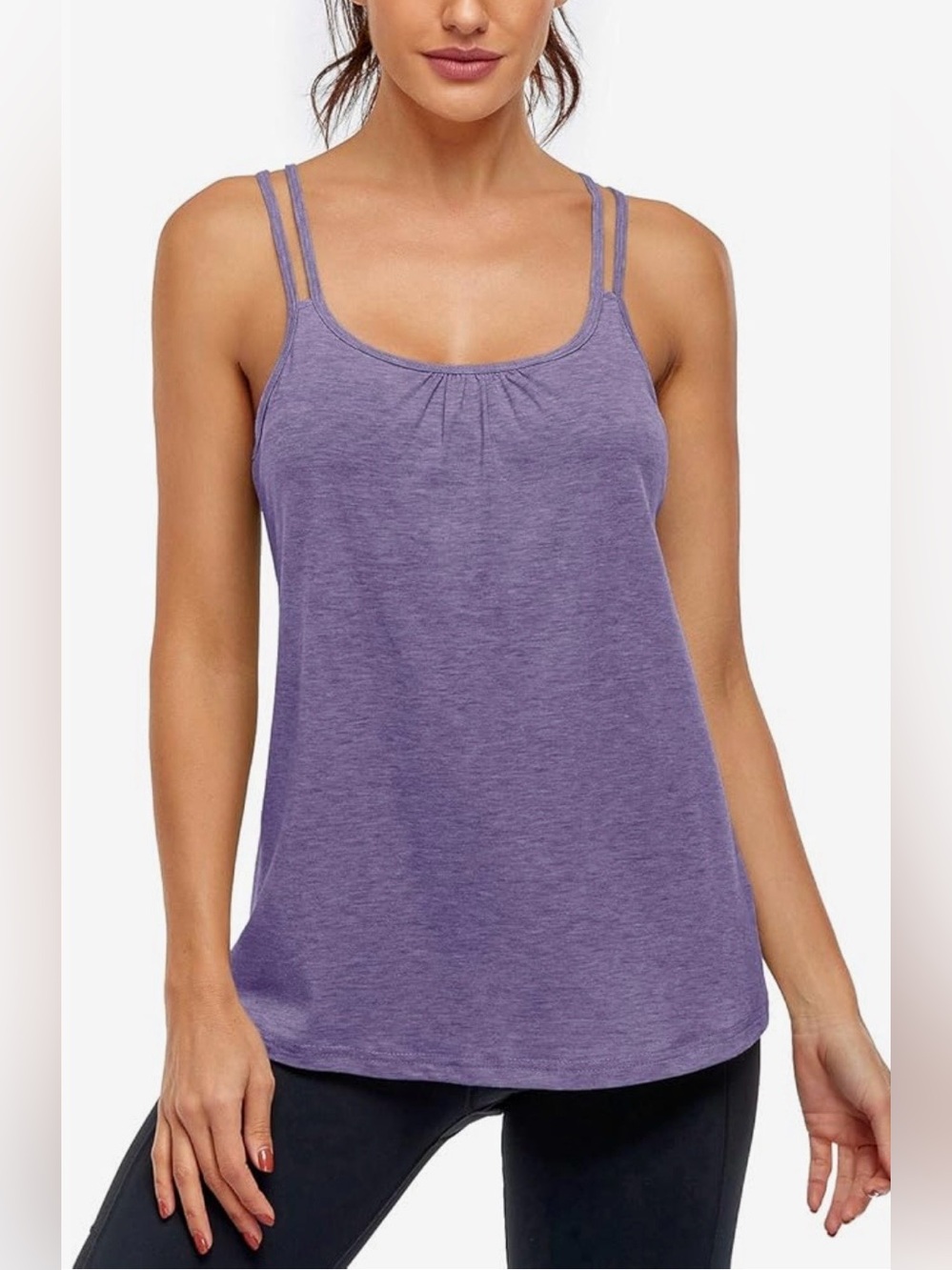 Gobble Women’s Workout Yoga Racerback Tank Top With Built In Shelf Bra Size M